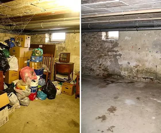 Professionnel évacuant des encombrants lors d'un débarras dans le 92
